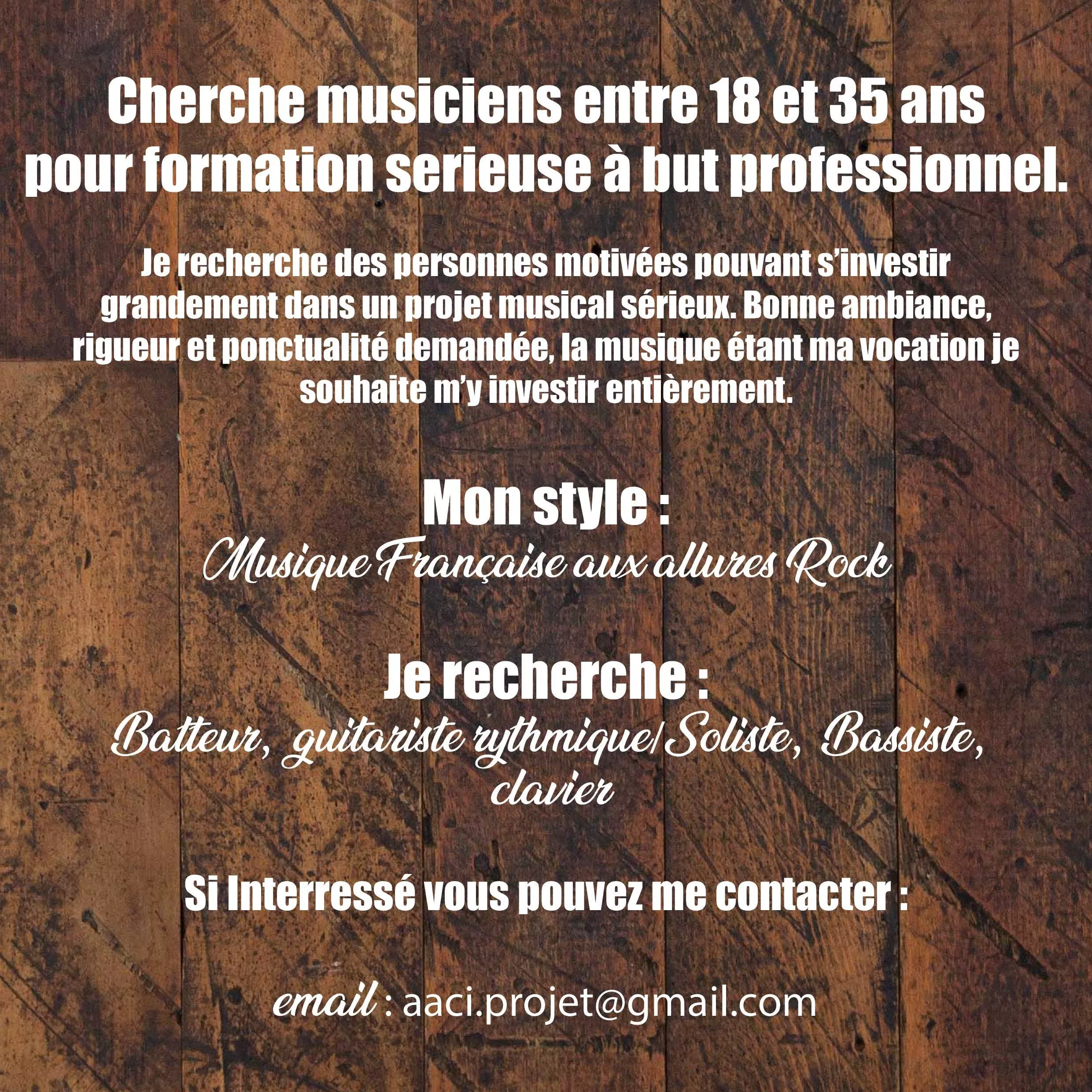 Photo de profil de Cherche musiciens pour formation sérieuse à but professionnel 