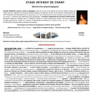 Photo 1 de l'annonce 10e Edition ROCHEFORT Stage intensif de Chant (Recherche physiologique) 04-08/07/2023